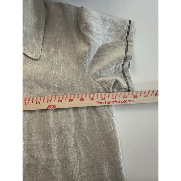 Vtg Positive Influence XL 100% Linen 2PC SET Midi Dress Zebra Lagenlook Safari - Picture 11 of 13